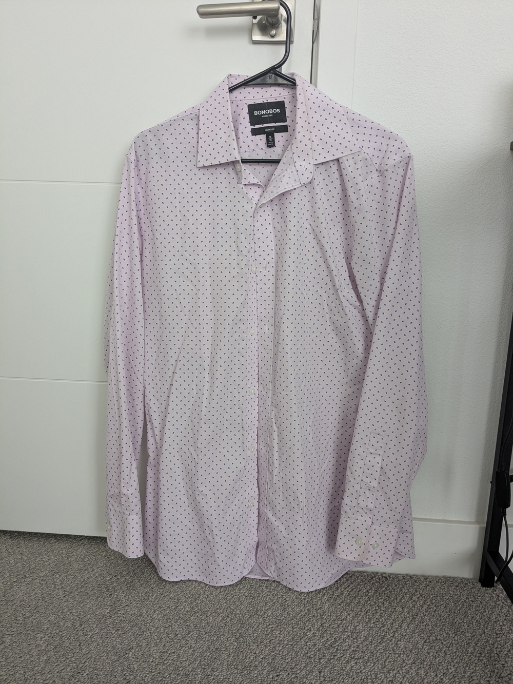 Bonobos Men's Tailored Fit Light Pink Microdot Dress Shirt
